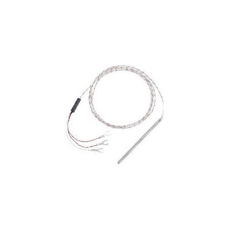 Dwyer Instruments Stainless steel overbraid extension type J thermocouple, 0 Degree bend, No 6 spade terminal. 122095-19